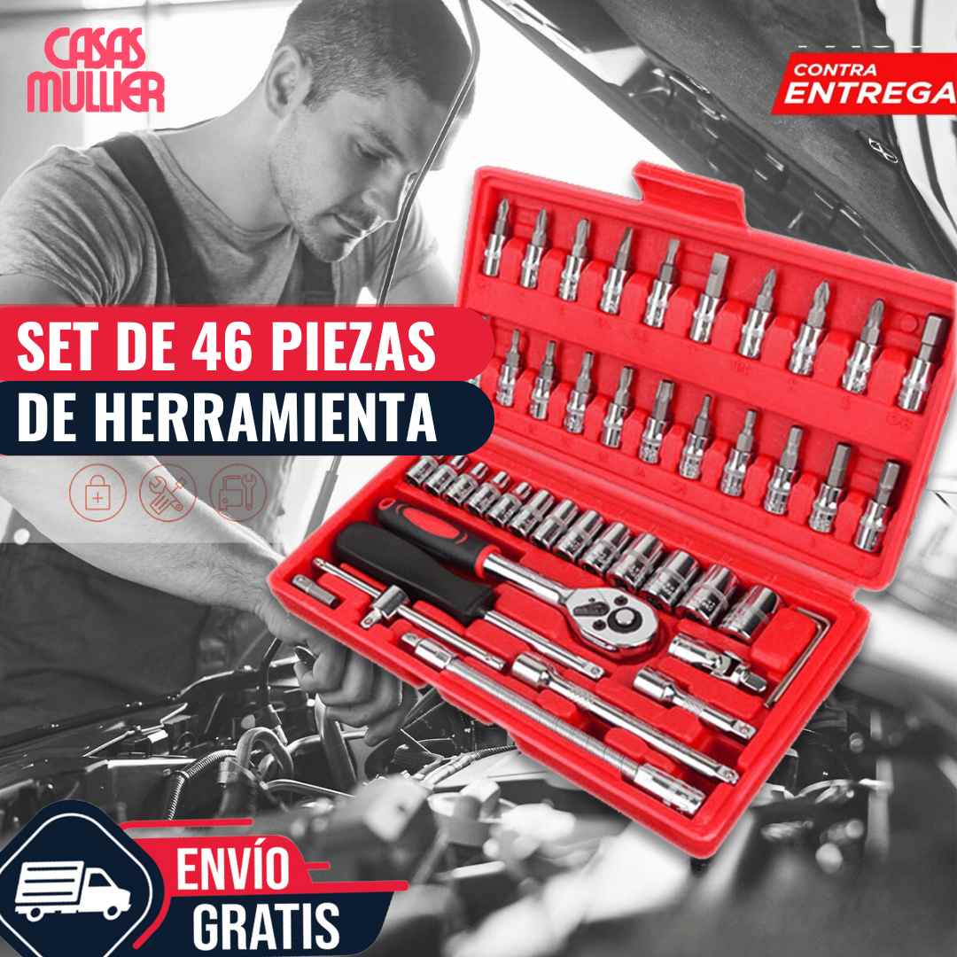 🔧 SET DE 46 PIEZAS DE HERRAMIENTAS ⚙️